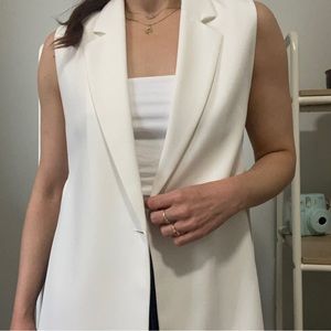 Zara White Tuxedo Vest